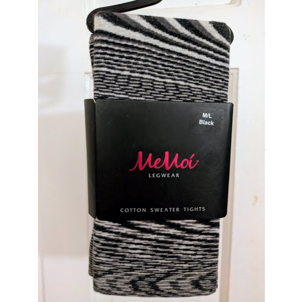 brand new black/grey striped sweater tights M/L